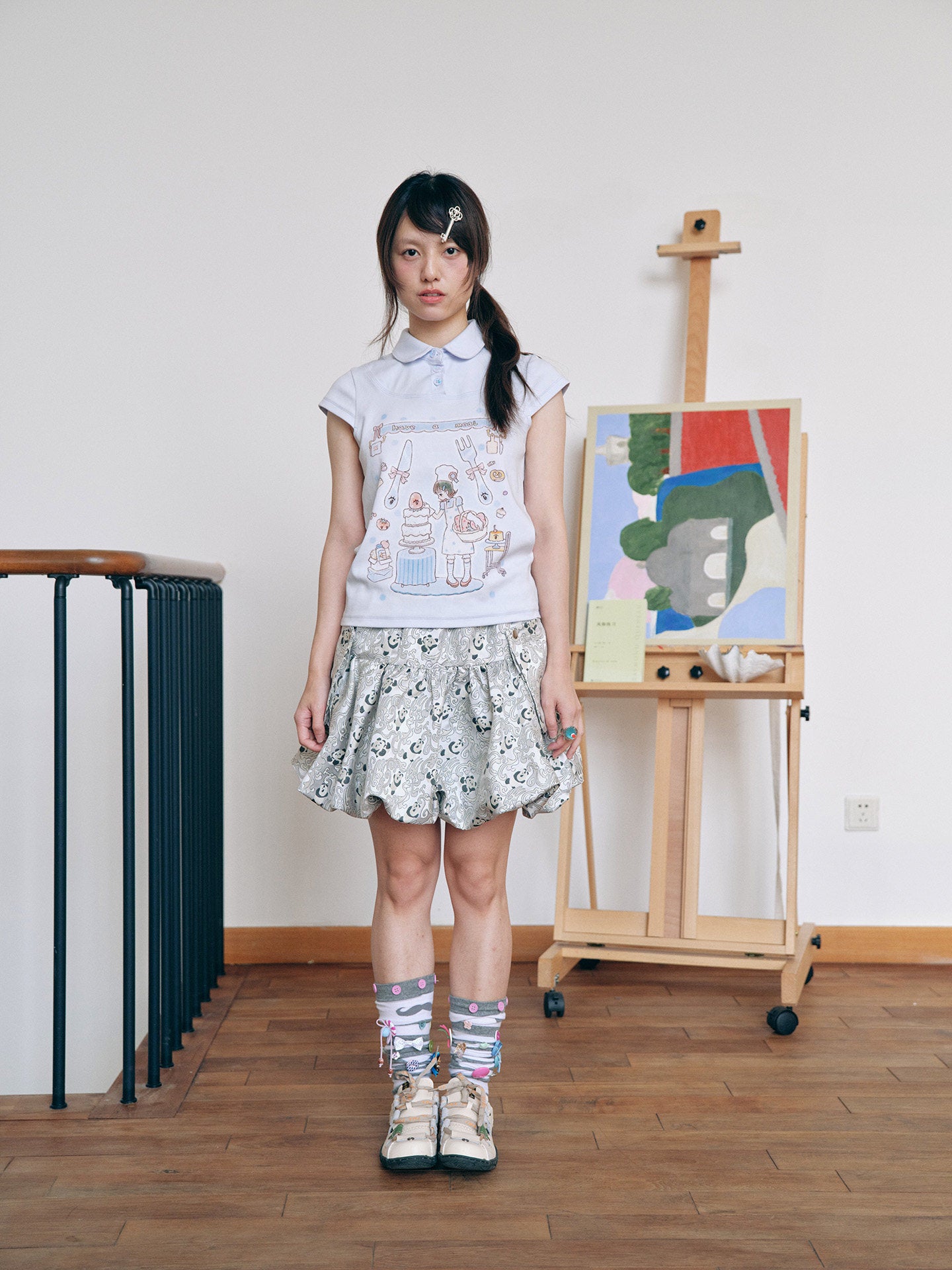 Have A Meal - Peter Pan Collar Cotton Tee