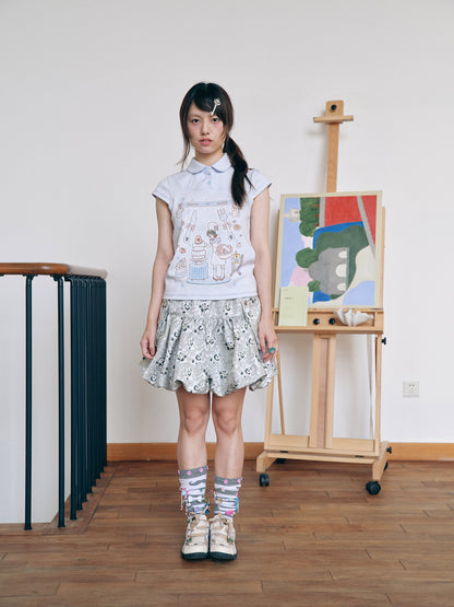 Have A Meal - Peter Pan Collar Cotton Tee