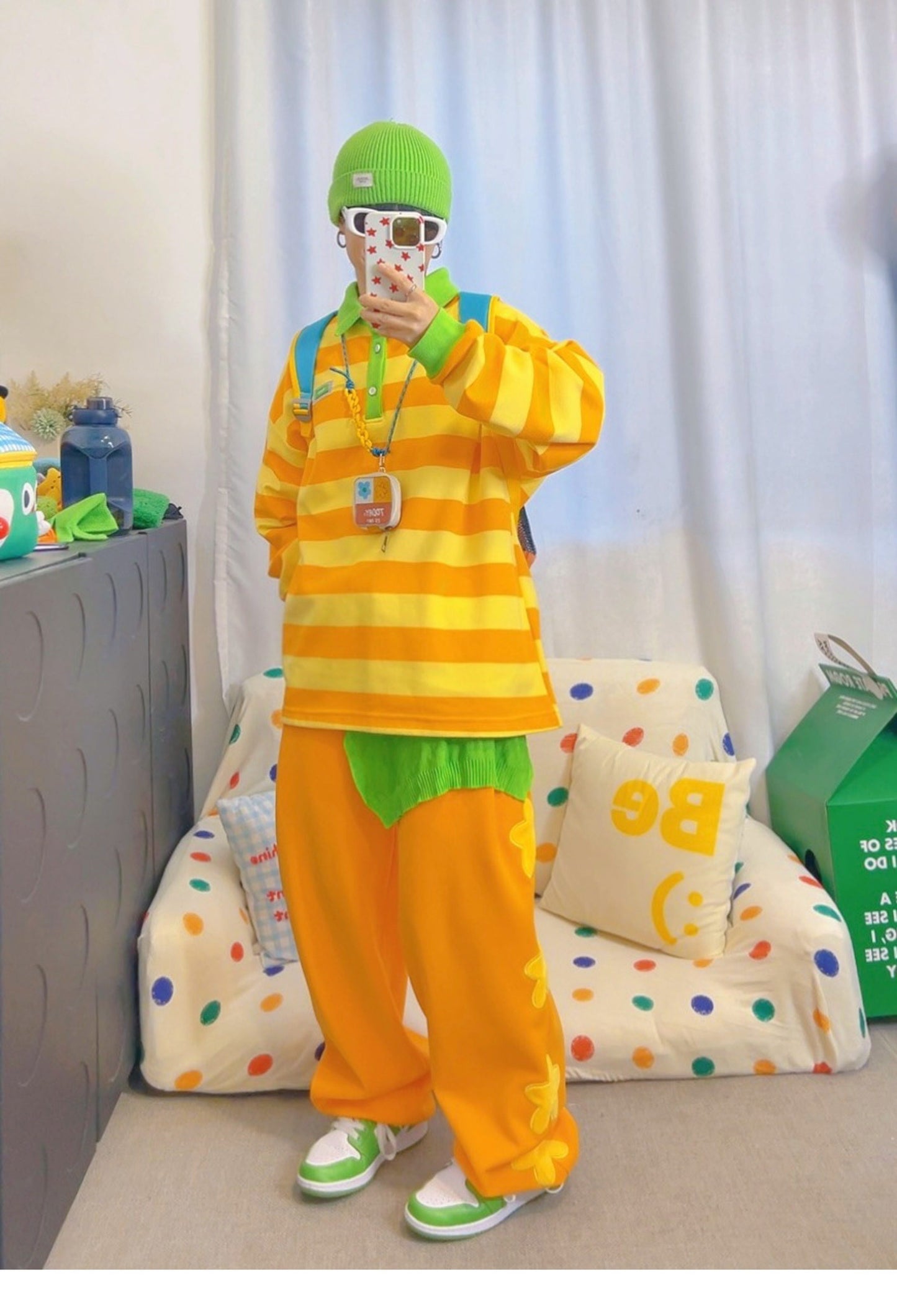 KURIOSITAET 桔色卫裤女冬小个子加绒加厚多巴胺宽松 pants KURIOSITAET