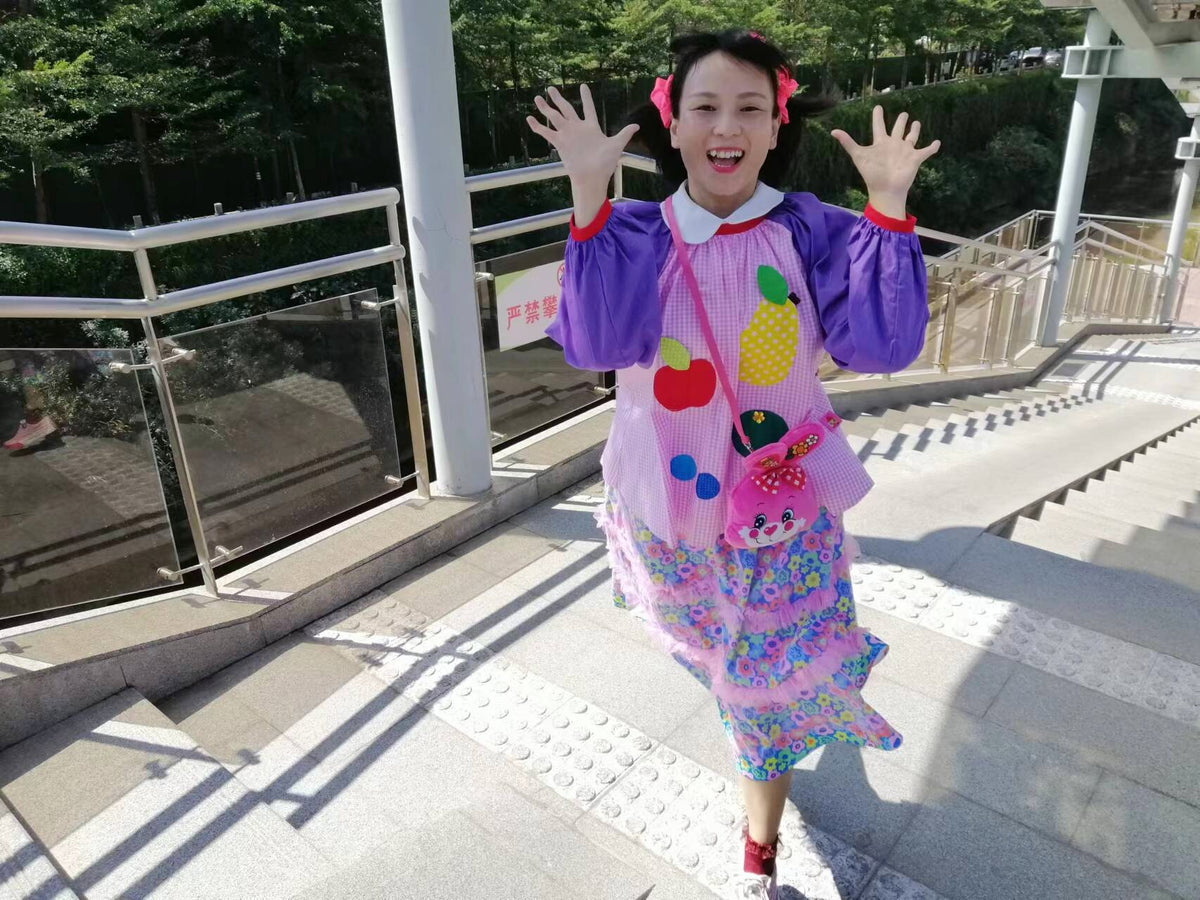 GOODBABY - Colorful Fruit Patchwork Purple Pullover Top overskirt goodbaby
