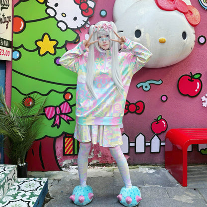 Rainbow Universe RUX - Pastel Macaron Decora Kei Skirt Set set Rainbow Universe RUX