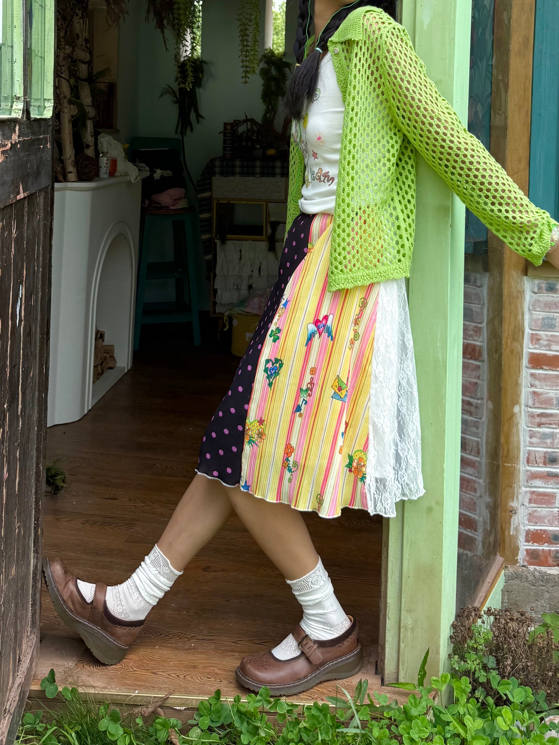 KaiXin Hostel - Kawaii Pleated Midi Skirt skirt KaiXin hostel
