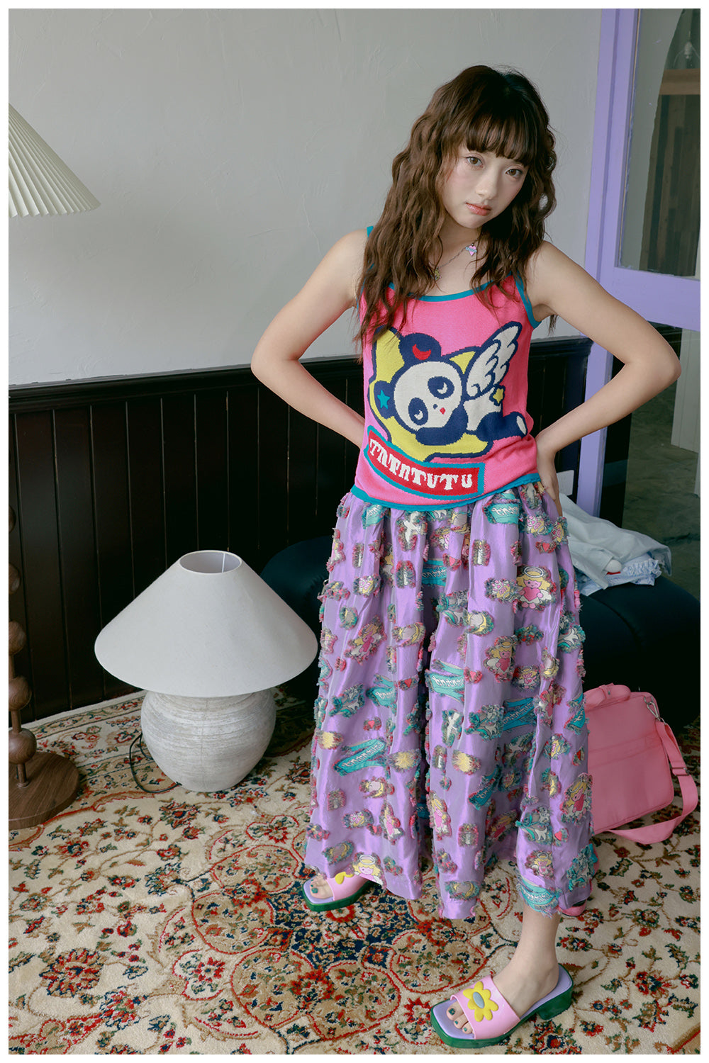 tntntutu Shiny Angel Dress | Harajuku Purple Jacquard Skirt dress tntntutu