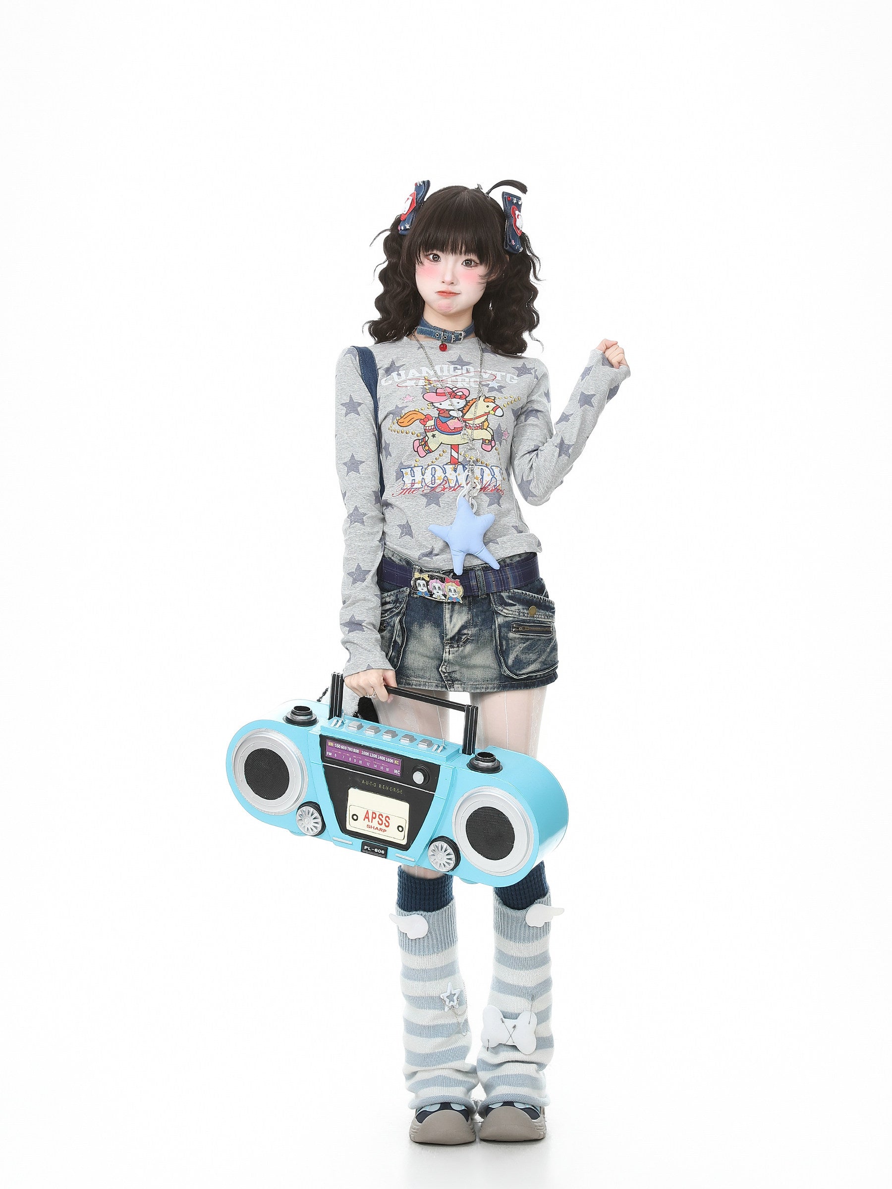 Languid Park - Star Crop Long Sleeve Tee shirt Languid Park