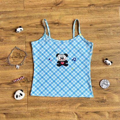 Bodytalk - Y2K Plaid Panda Tank Top camisole bodytalk