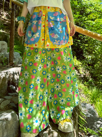 made in zzz - Strawberry Floral Wide Leg Pants pants made in zzz