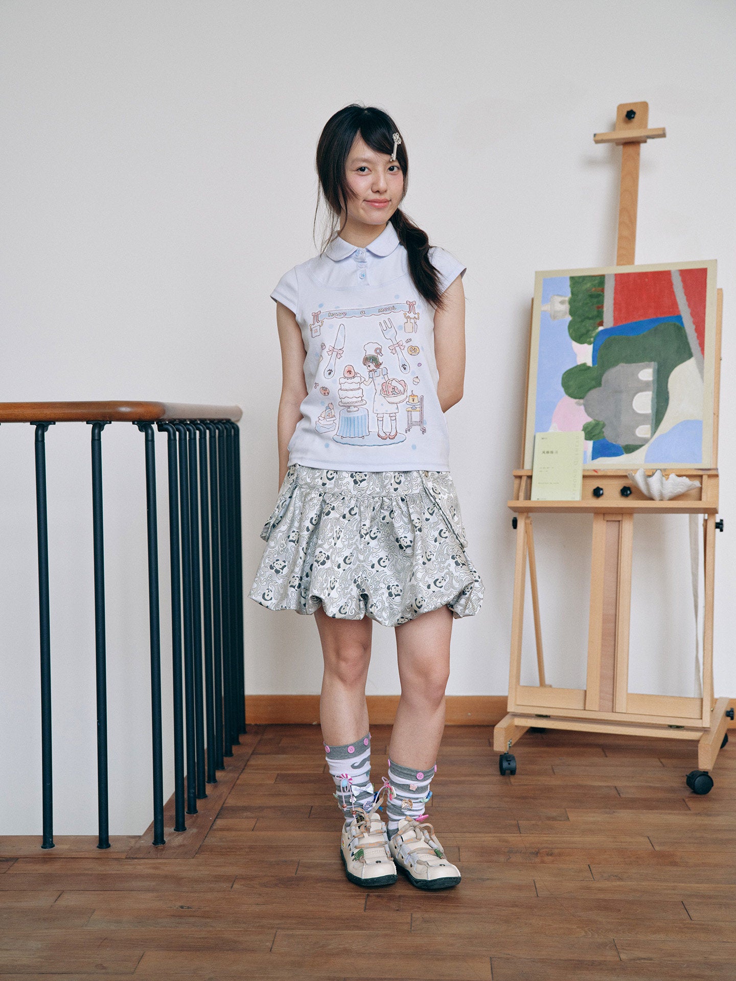 Have A Meal - Peter Pan Collar Cotton Tee