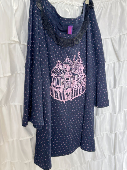 Bunnybunnygun - Floral Waffle Off Shoulder Top sweatshirt Land Decora
