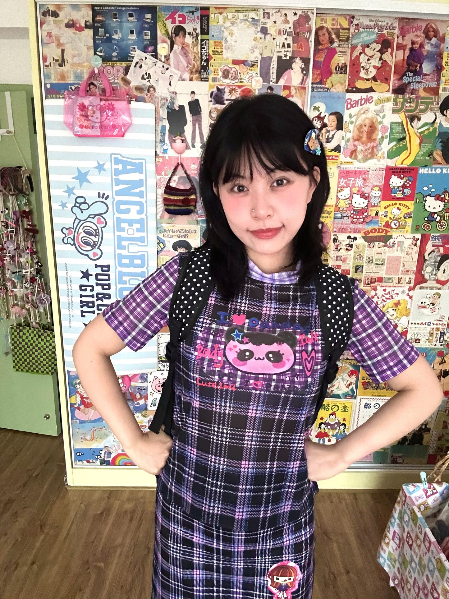 BodyTalk - Y2K Panda Mesh Short Sleeve Top tshirt bodytalk