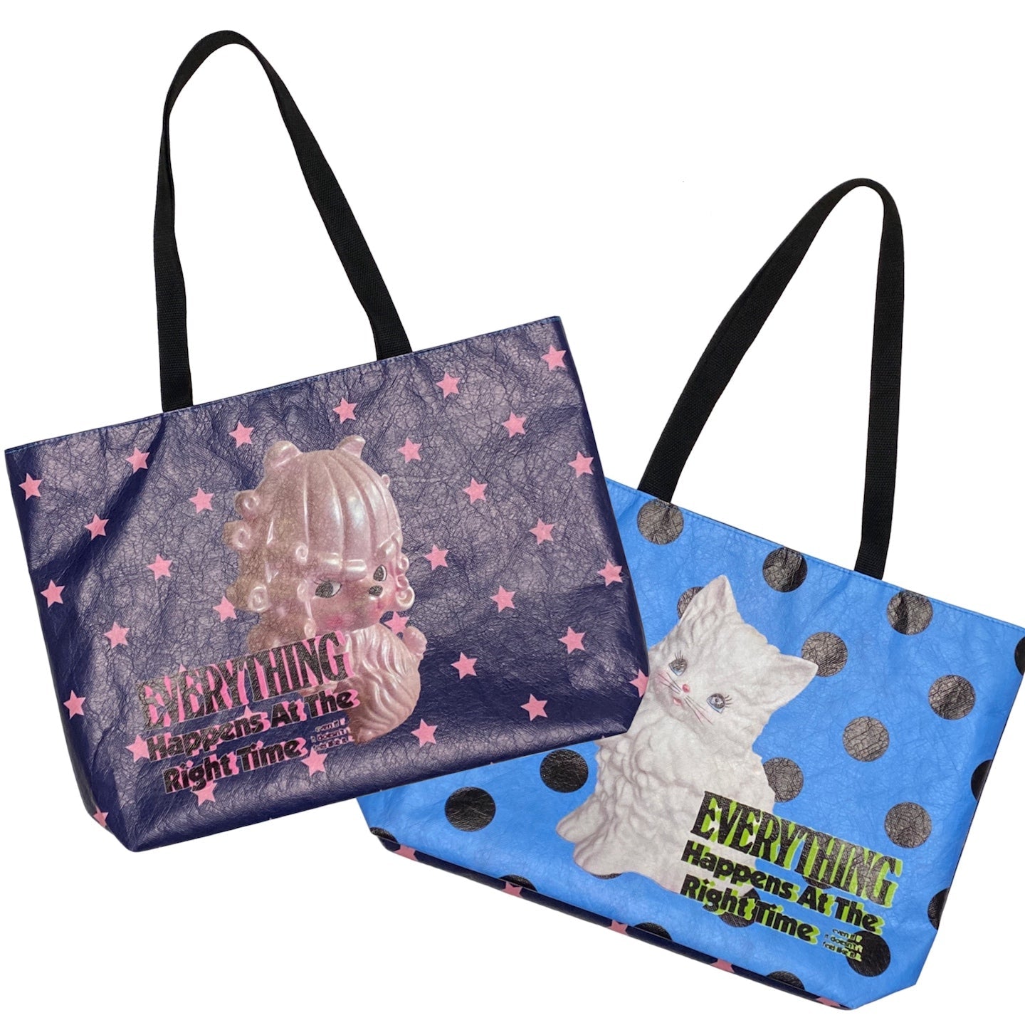 BunnyBunnyGun - Harajuku Printed Tote Bag Dupont Paper Large Capacity bag bunnybunnygun