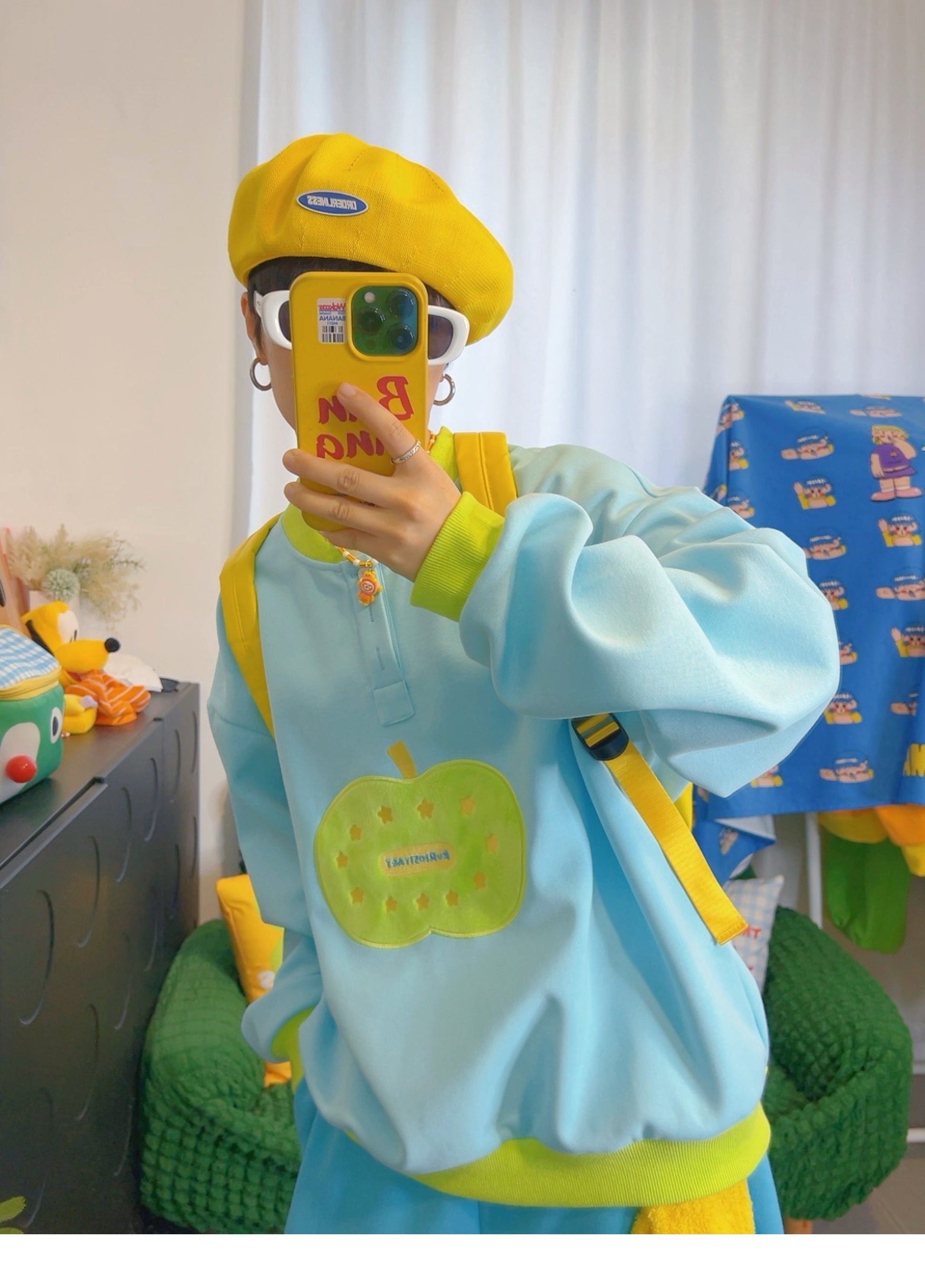 KURIOSITAET - Decora Kei Blue Pullover Sweatshirt sweatshirt KURIOSITAET