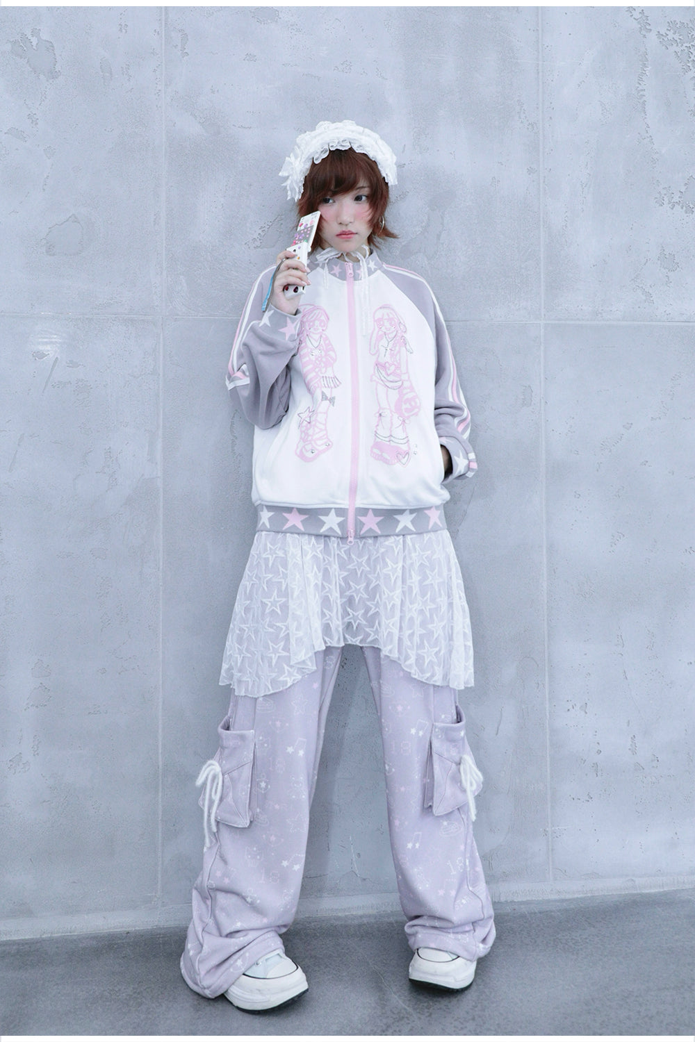 Hashtag DDD - Kawaii Rhinestone Twin-Star Jacket jacket Hashtag DDD