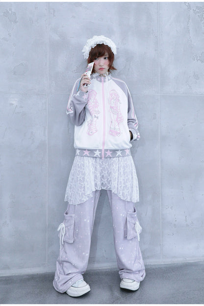 Hashtag DDD - Kawaii Rhinestone Twin-Star Jacket jacket Hashtag DDD