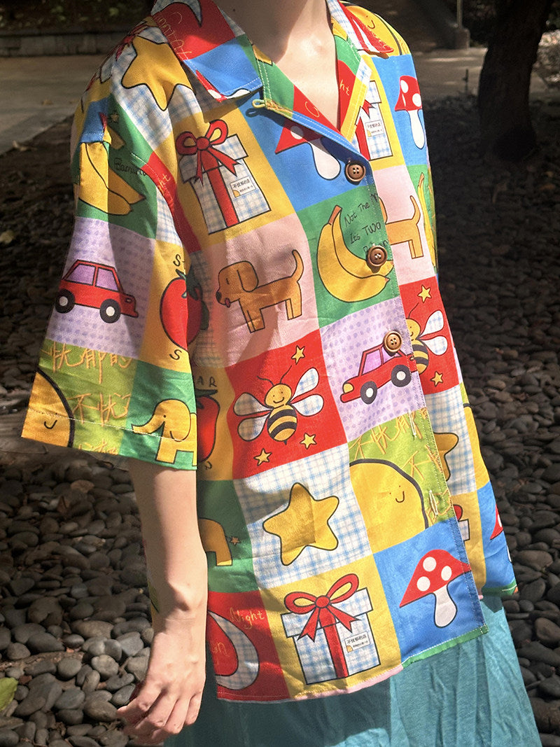 No Blue Today - Colorful Print Oversized T-Shirt shirt No Blue Today