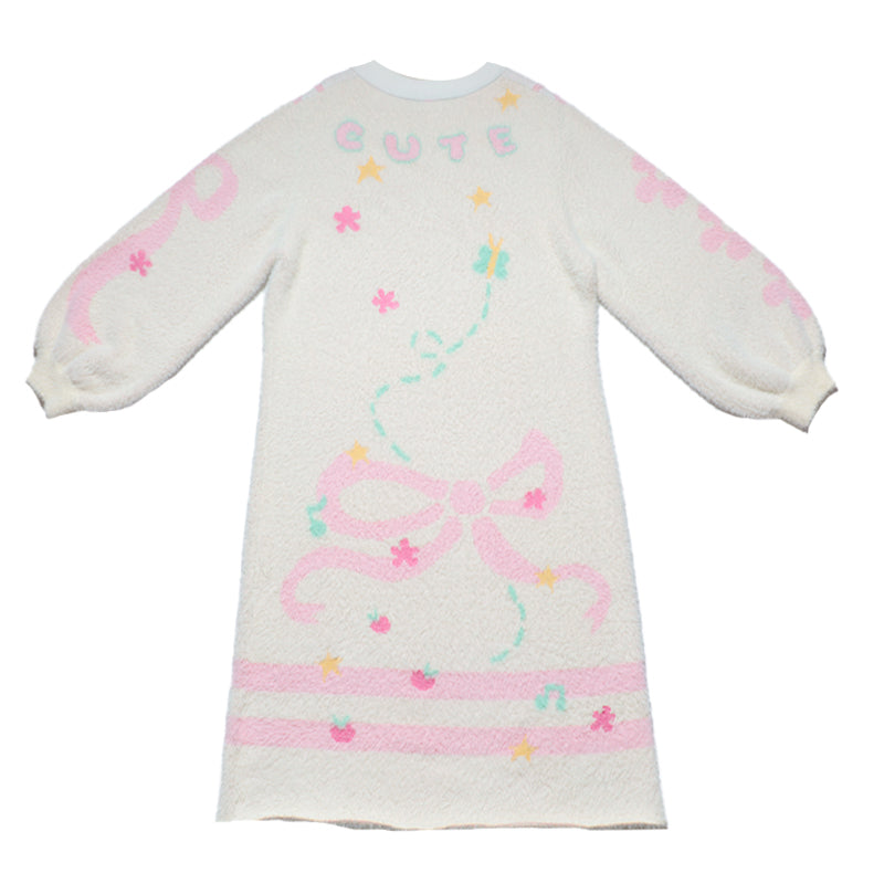 Hashtag DDD - Kawaii Beige Faux Fur Knit Dress dress Hashtag DDD
