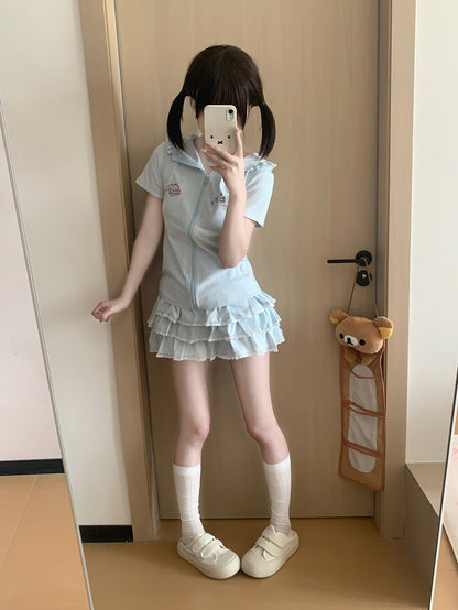 Blurred Bear Kawaii - Bunny Tee & Ballet Skirt Set set Blurred Bear