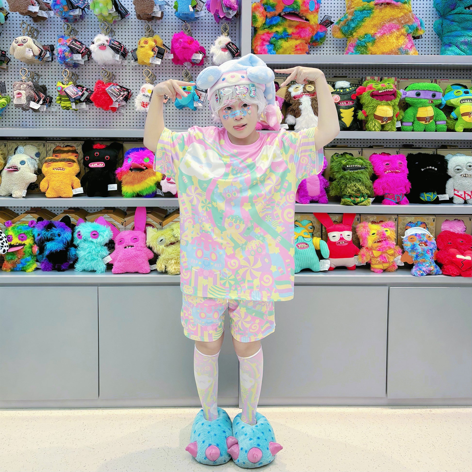 Rainbow Universe RUX - Pastel Macaron Decora Kei T-Shirt & Shorts Set set Rainbow Universe RUX
