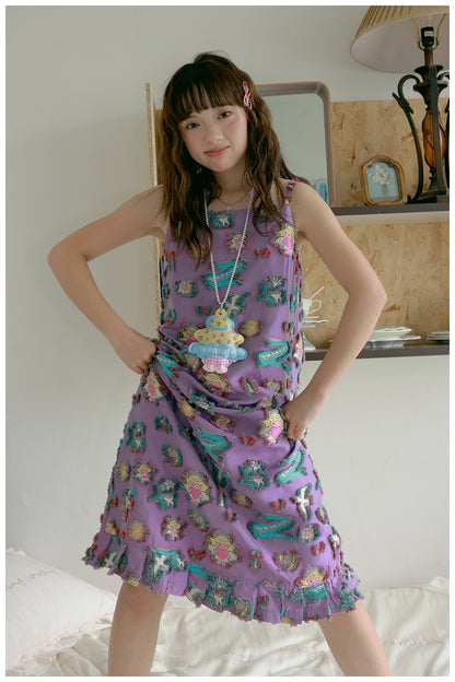 tntntutu Shiny Angel Dress | Harajuku Purple Jacquard Skirt dress tntntutu