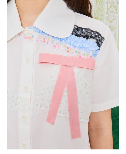 UnsocialNight - Ruffle Collar Graphic Blouse blouse UnsocialNight