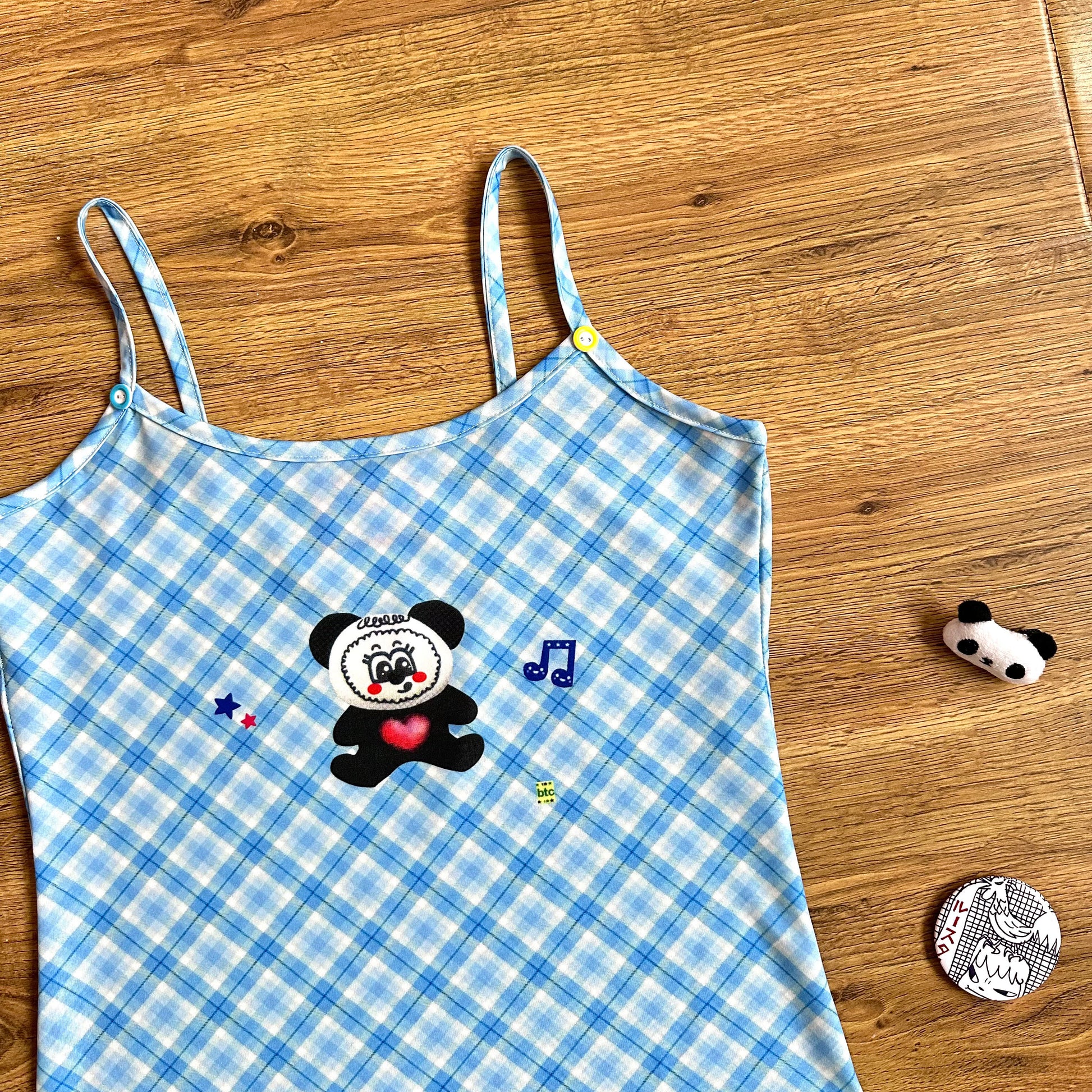 Bodytalk - Y2K Plaid Panda Tank Top camisole bodytalk