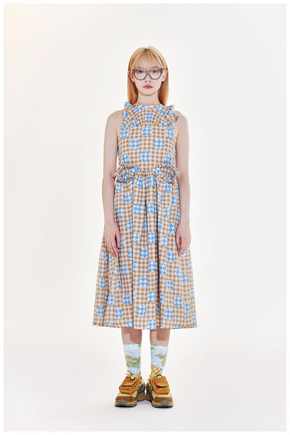 Tntntutu Patchwork Dress | Halter Neck Dress | Sleeveless Checkered Dress dress tntntutu
