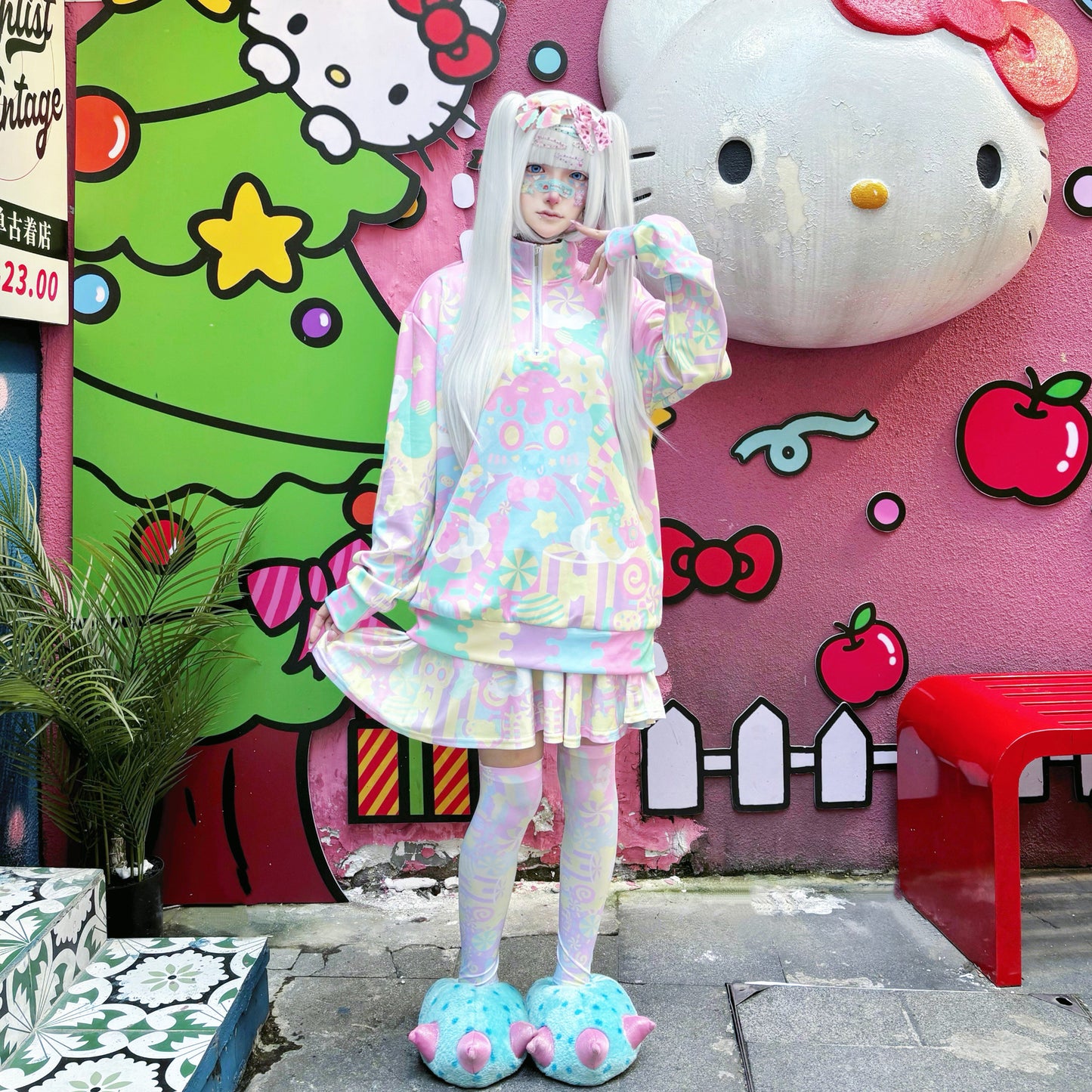 Rainbow Universe RUX - Pastel Macaron Decora Kei Skirt Set set Rainbow Universe RUX