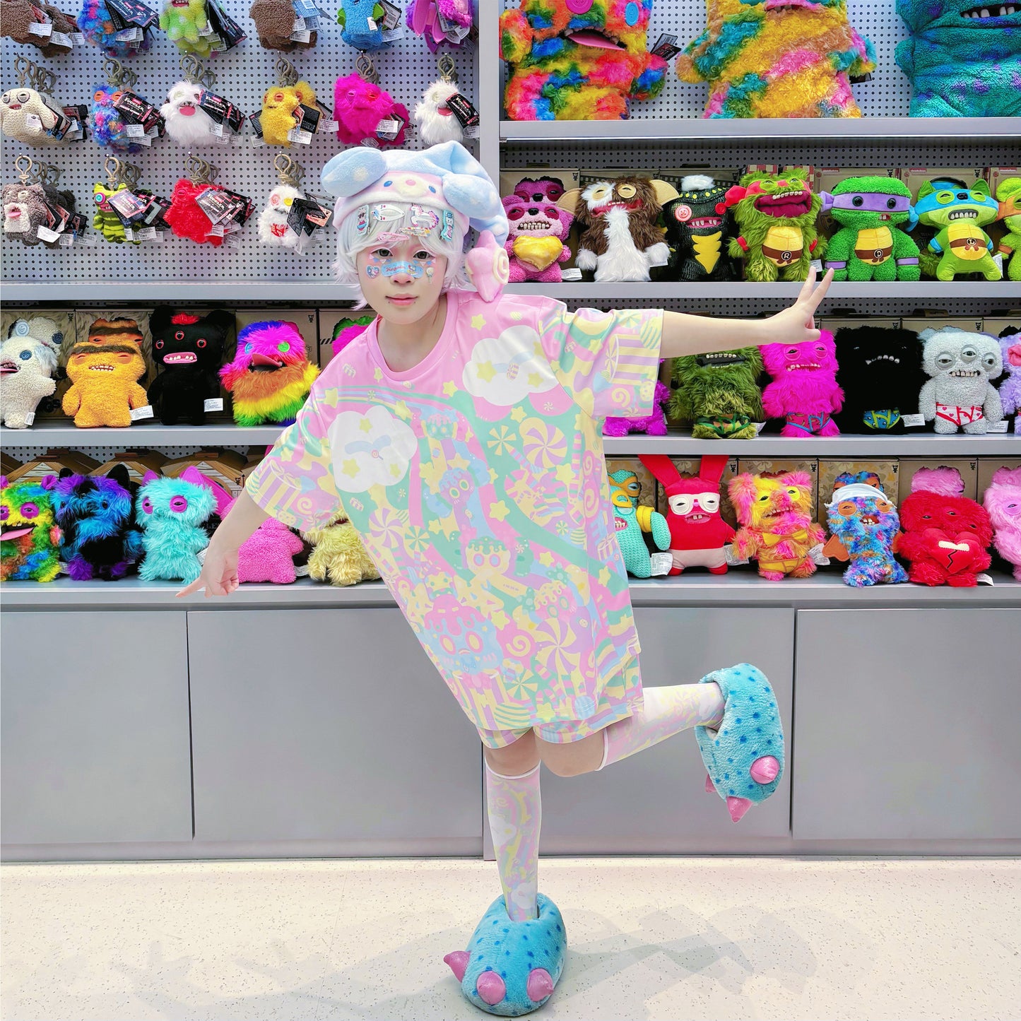 Rainbow Universe RUX - Pastel Macaron Decora Kei T-Shirt & Shorts Set set Rainbow Universe RUX