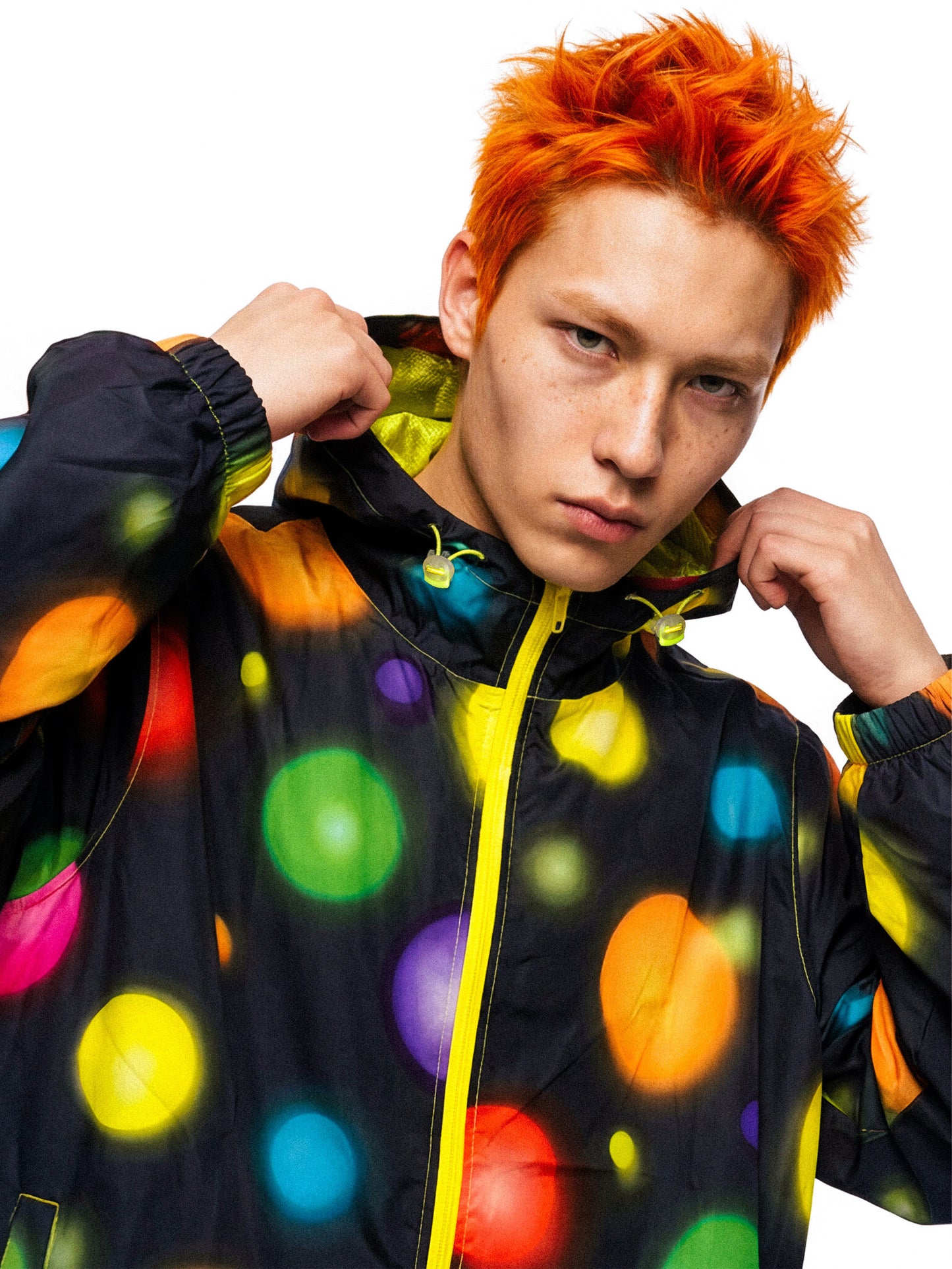 DeadEndKids - Black Polka Dot Techwear Windbreaker Jacket jacket DeadEndKids