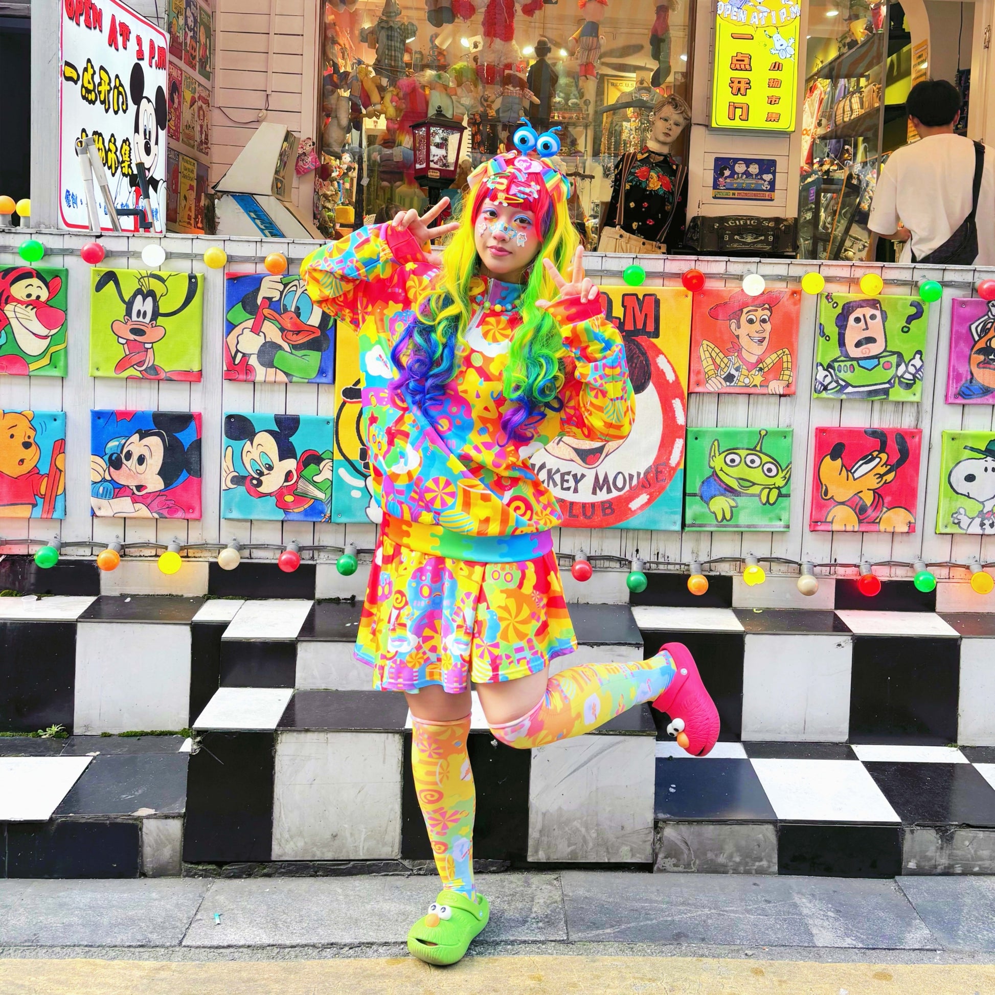 Rainbow Universe RUX - Decora Rainbow Zip Sweatshirt Skirt Set set Rainbow Universe RUX
