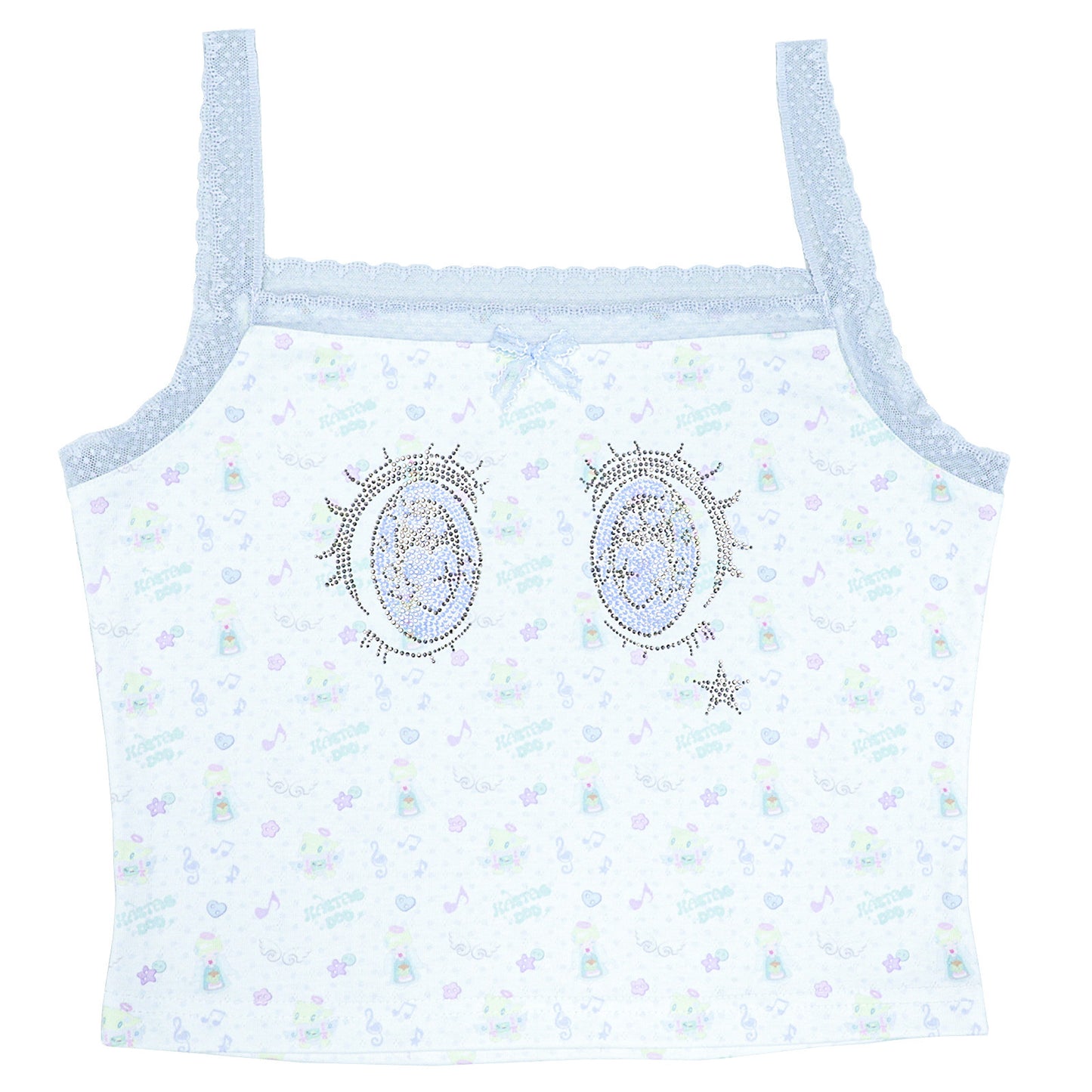 Hashtag DDD - Cartoon Eye Rhinestone Lace Cami camisole Hashtag DDD S