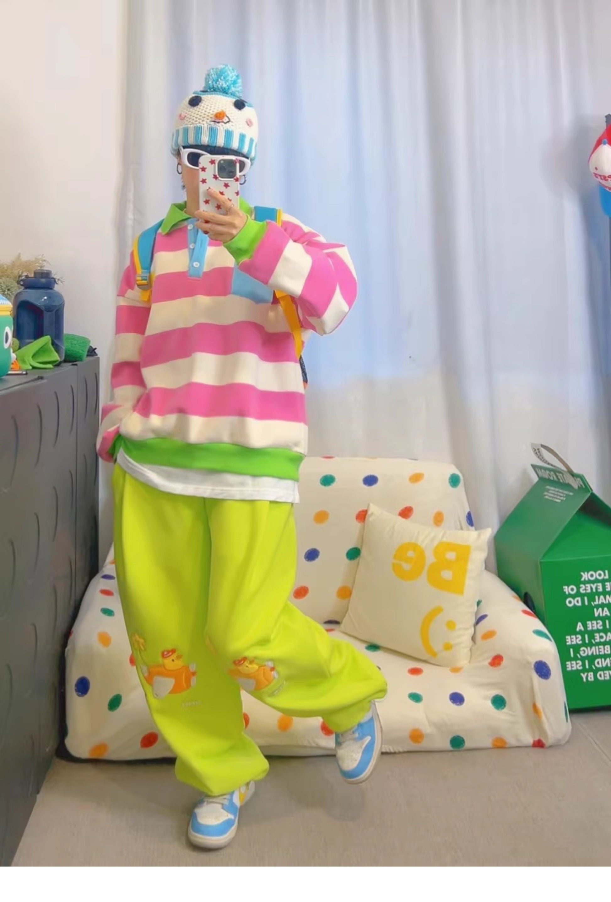 KURIOSITAET - Green Wide Leg Sweatpants pants KURIOSITAET