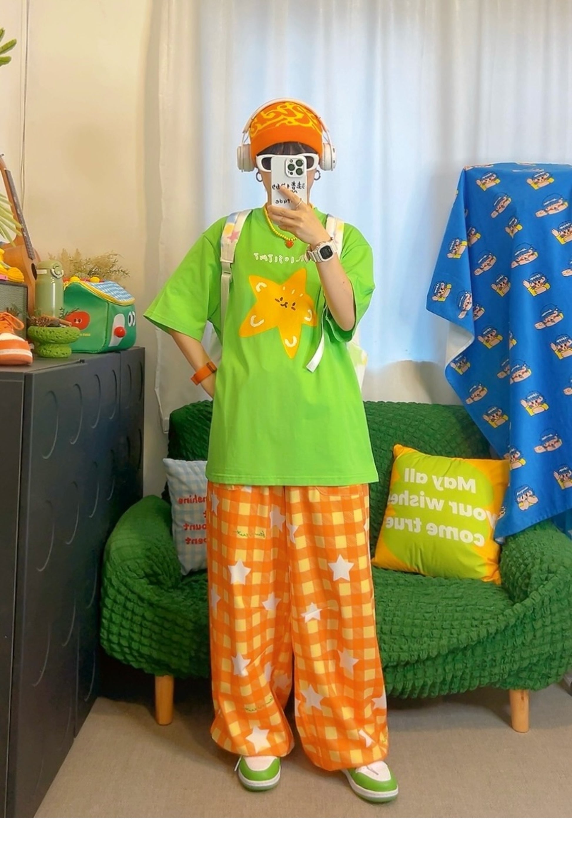 KURIOSITAET - Decora Kei Plaid Straight Leg Pants pants KURIOSITAET