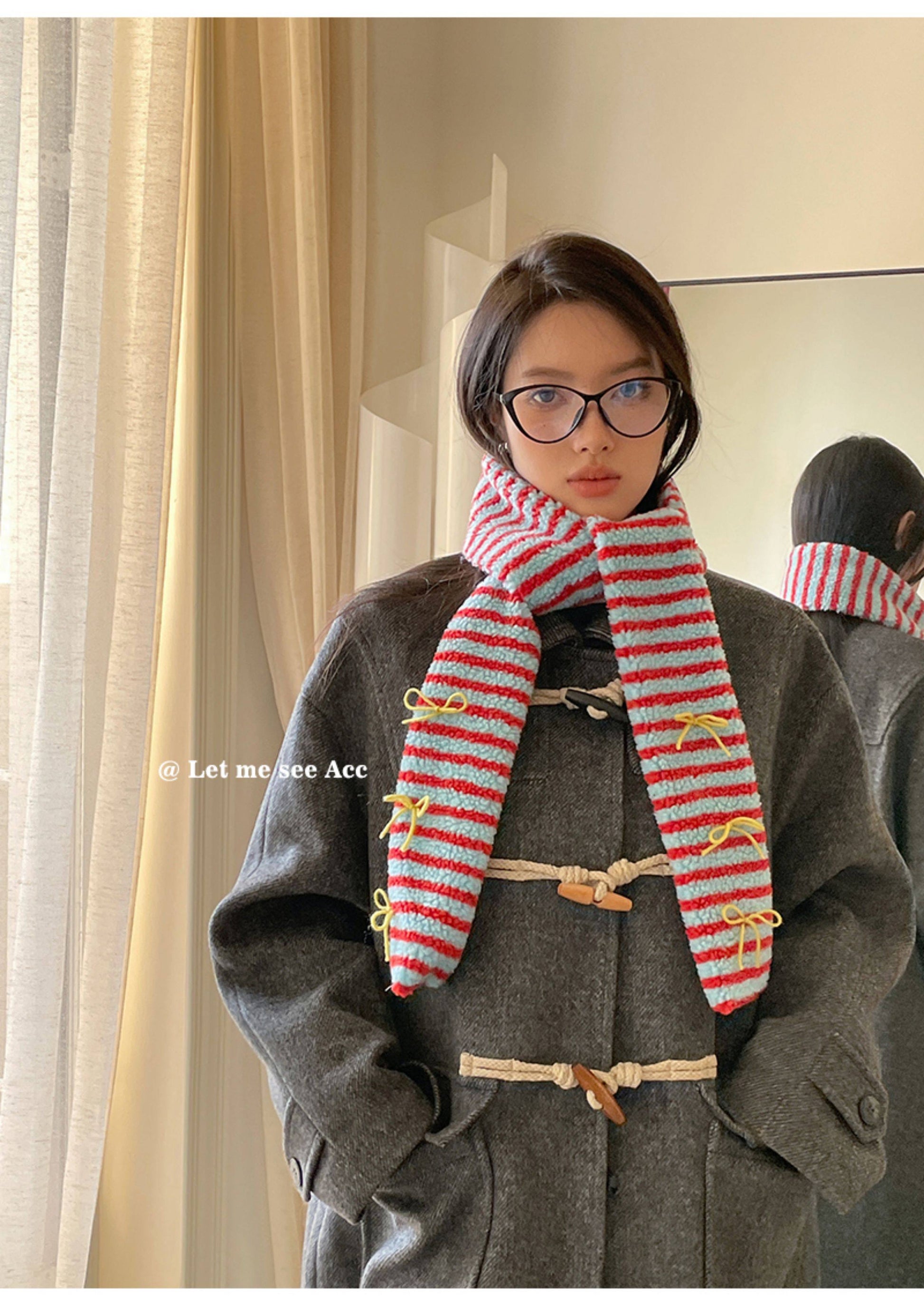 LET ME SEE - Kawaii Colorblock Lamb Scarf scarf let me see