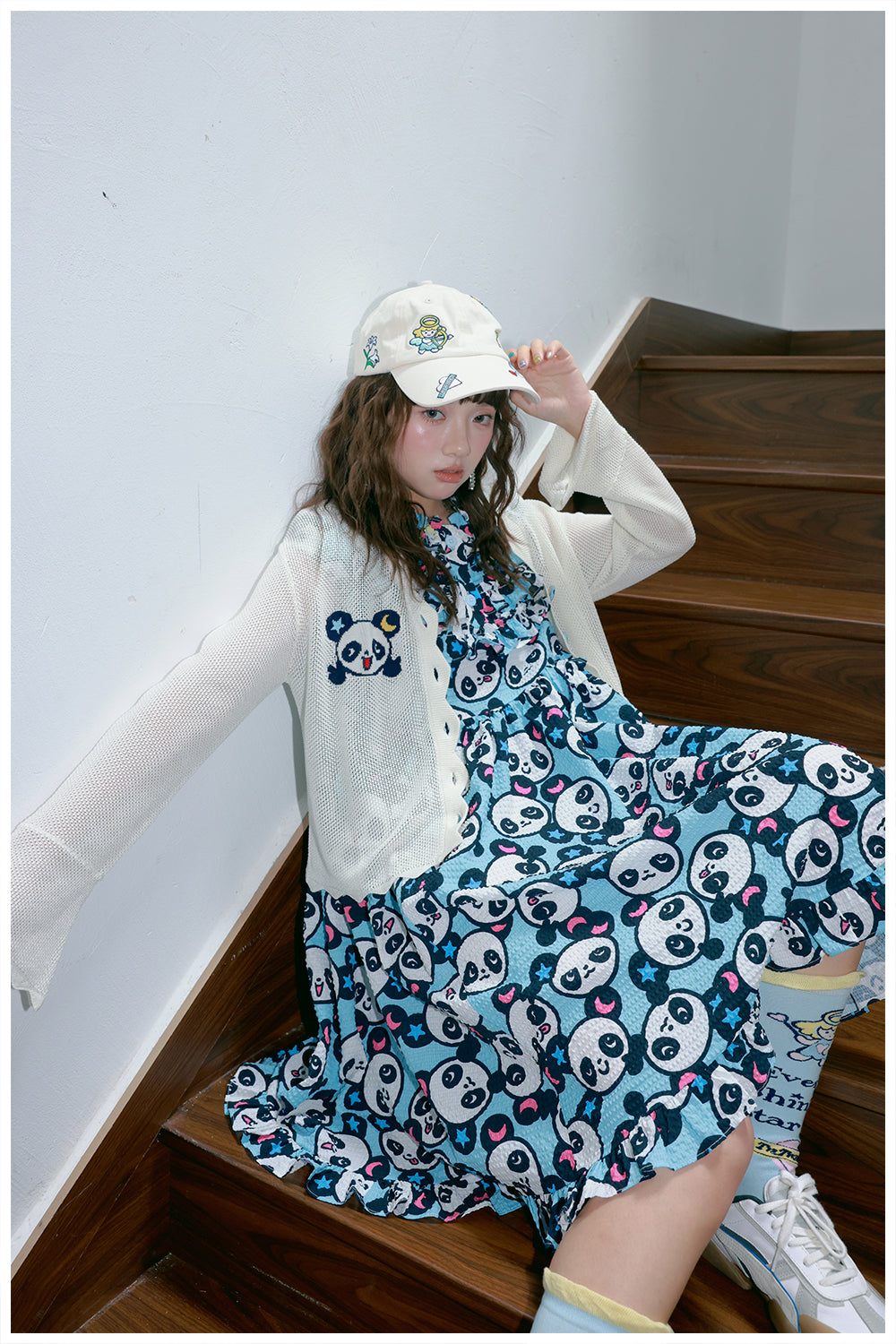 tntntutu Cute Summer Bubble Dress | Harajuku Blue Panda Dress dress tntntutu