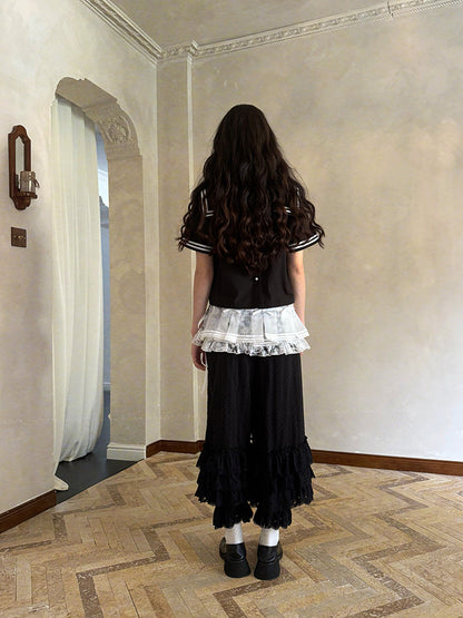 Daytoday Everyday Institute - Kawaii Layered Lace Bow Bubble Pants pants daytoday everyday institute