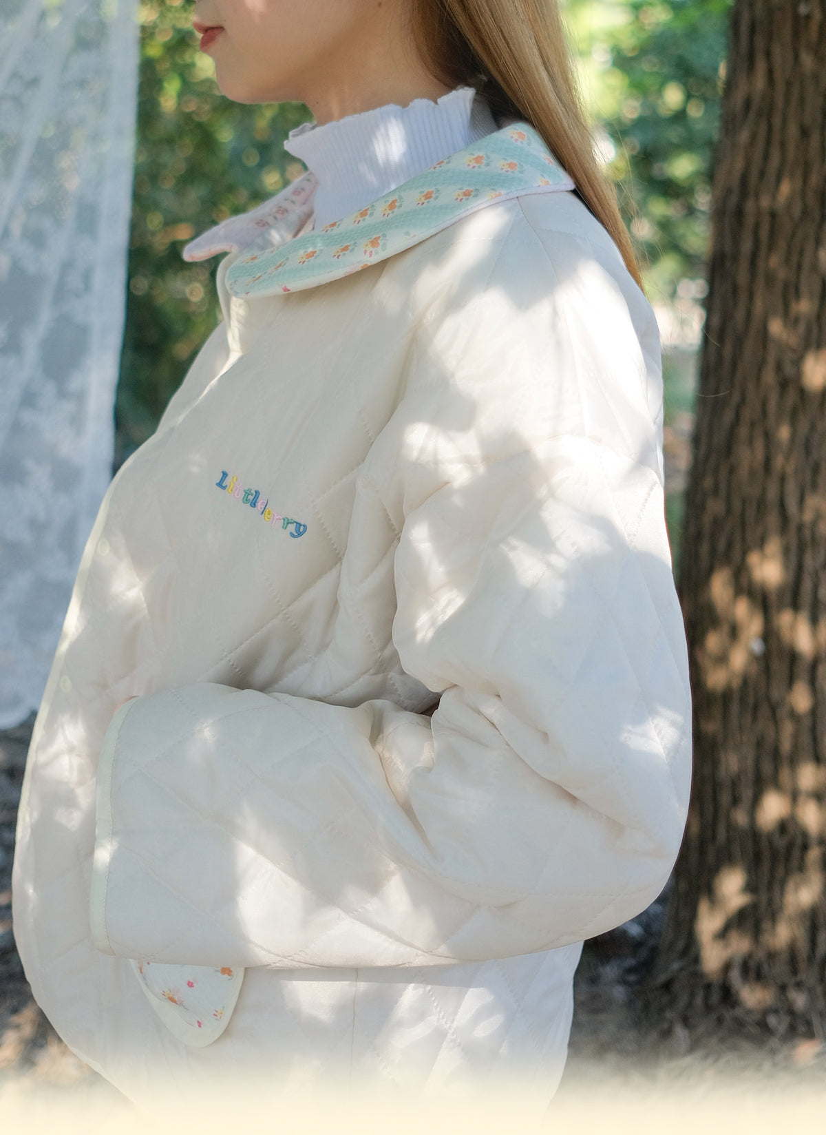 Little Berry - Kawaii Reversible Floral Padded Jacket coat Little Berry