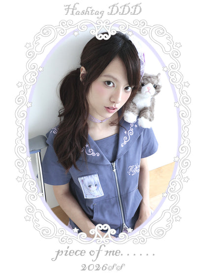 Hashtag DDD - Sailor Dreamcore Polka Dot Cardigan tshirt Hashtag DDD