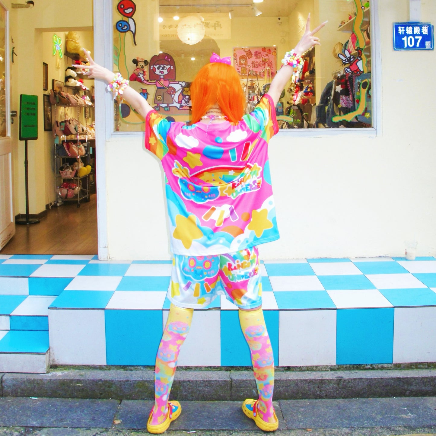 Rainbow Universe RUX - Rainbow Decora Kei T-Shirt & Shorts Set set Rainbow Universe RUX