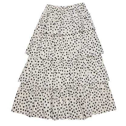 BunnyBunnyGun - Black White Polka Dot Layered Maxi Skirt
