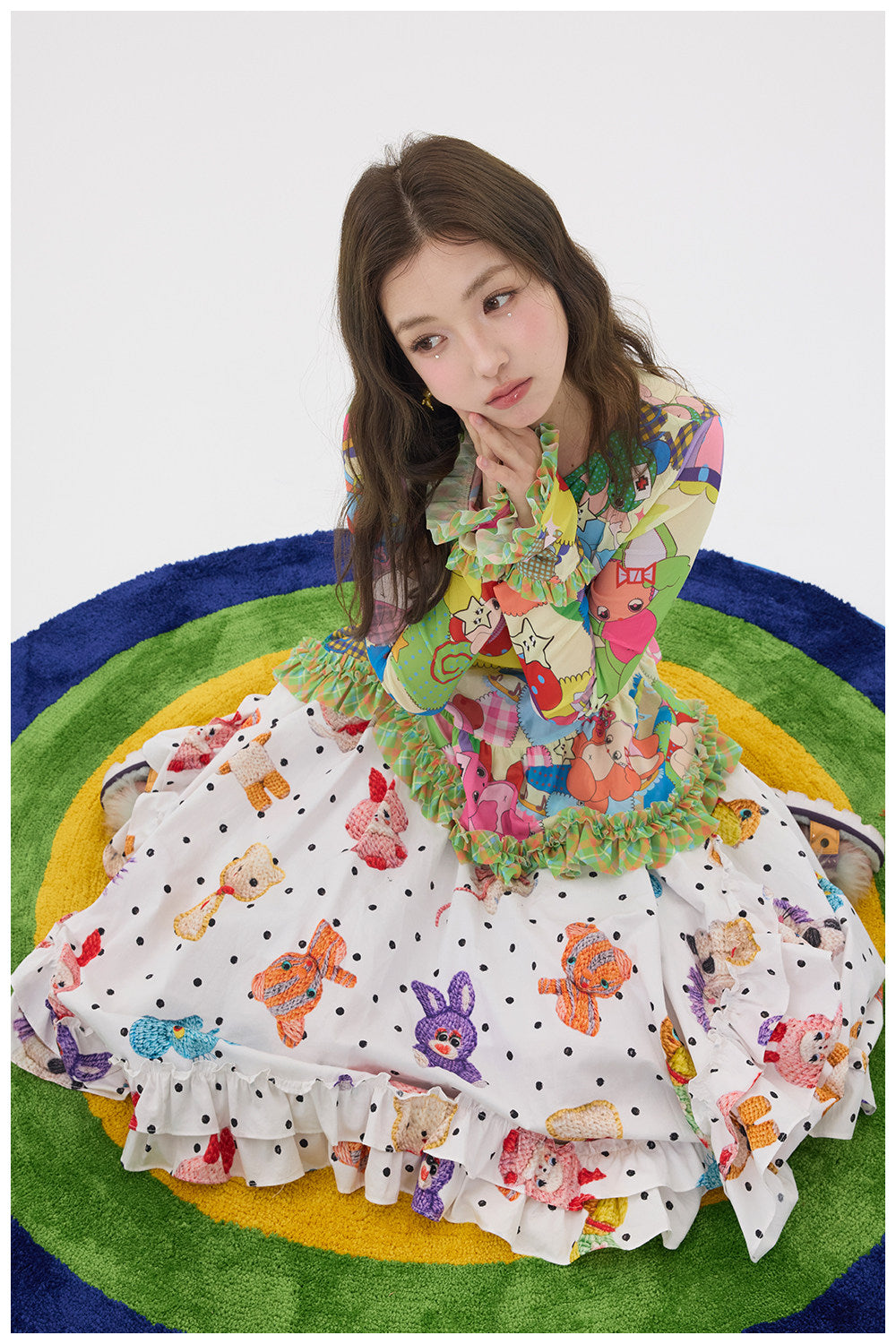 tntntutu - Polka Crochet A-Line Skirt skirt tntntutu