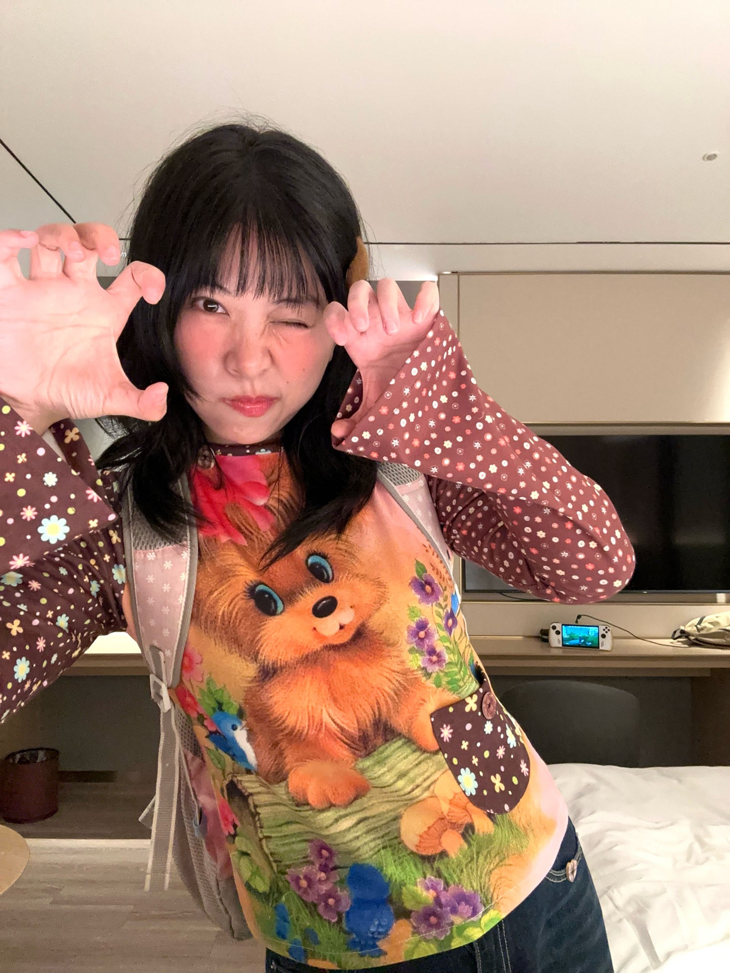 BodyTalk - Y2K Vintage Puppy Print Top shirt bodytalk