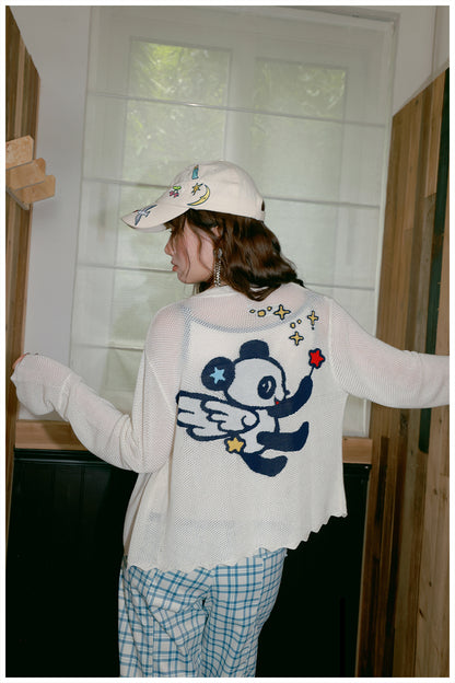 tntntutu Cute Sun Protection Cardigan | Harajuku Panda Knit Cardigan cardigan tntntutu