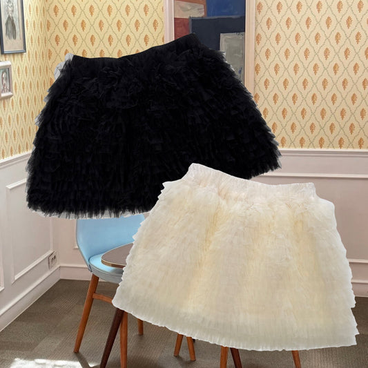 bunnybunnygun - Layered Ruffle Puff Skirt skirt bunnybunnygun