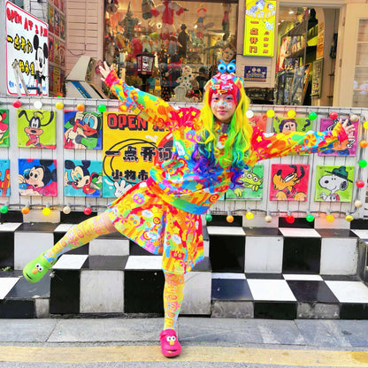 Rainbow Universe RUX - Decora Rainbow Zip Sweatshirt Skirt Set set Rainbow Universe RUX