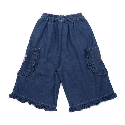 Naive – Embroidered Bear Denim Shorts pants Naive