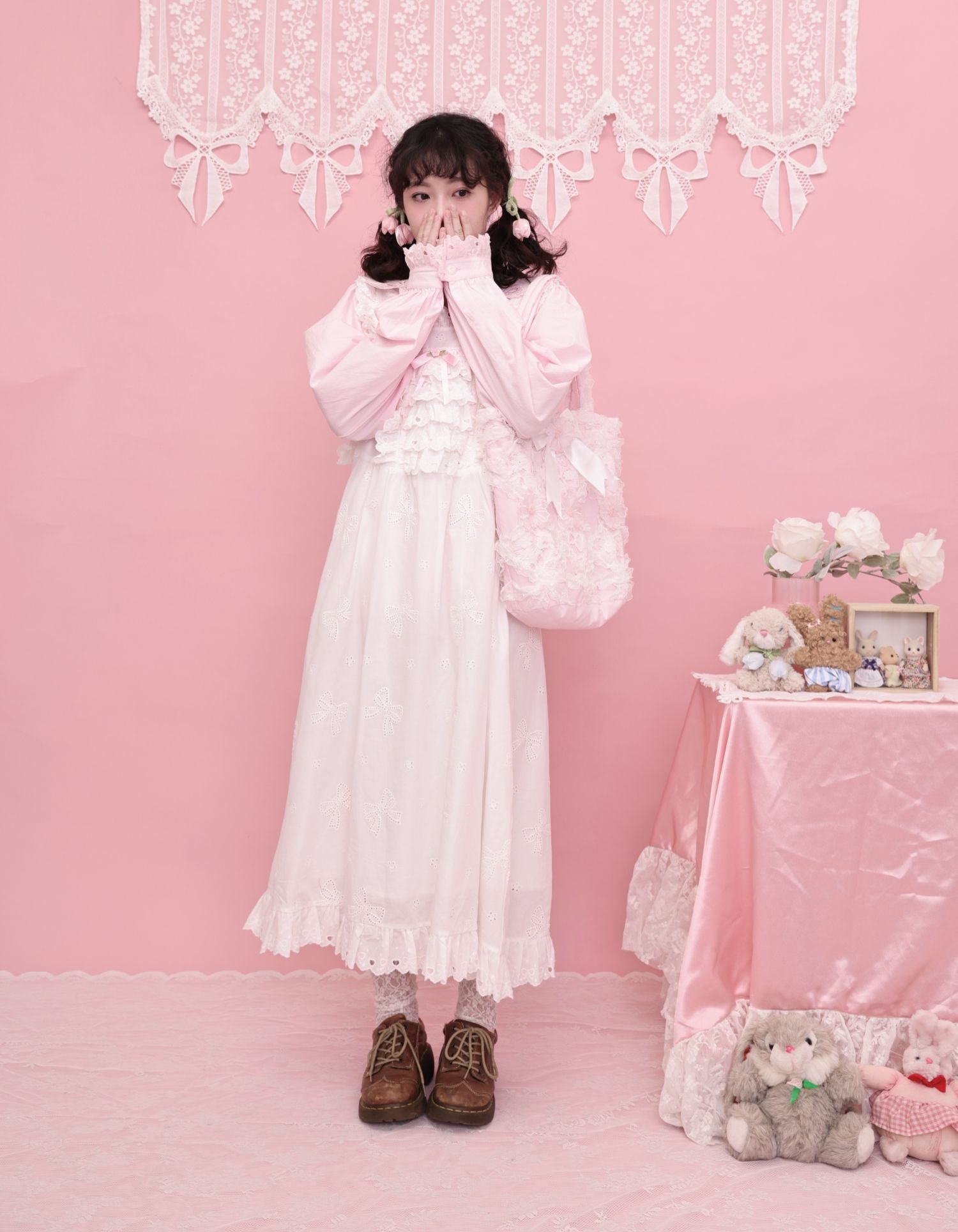 SemenCoicis - Kawaii Lace Satin Shoulder Bag bag SemenCoicis