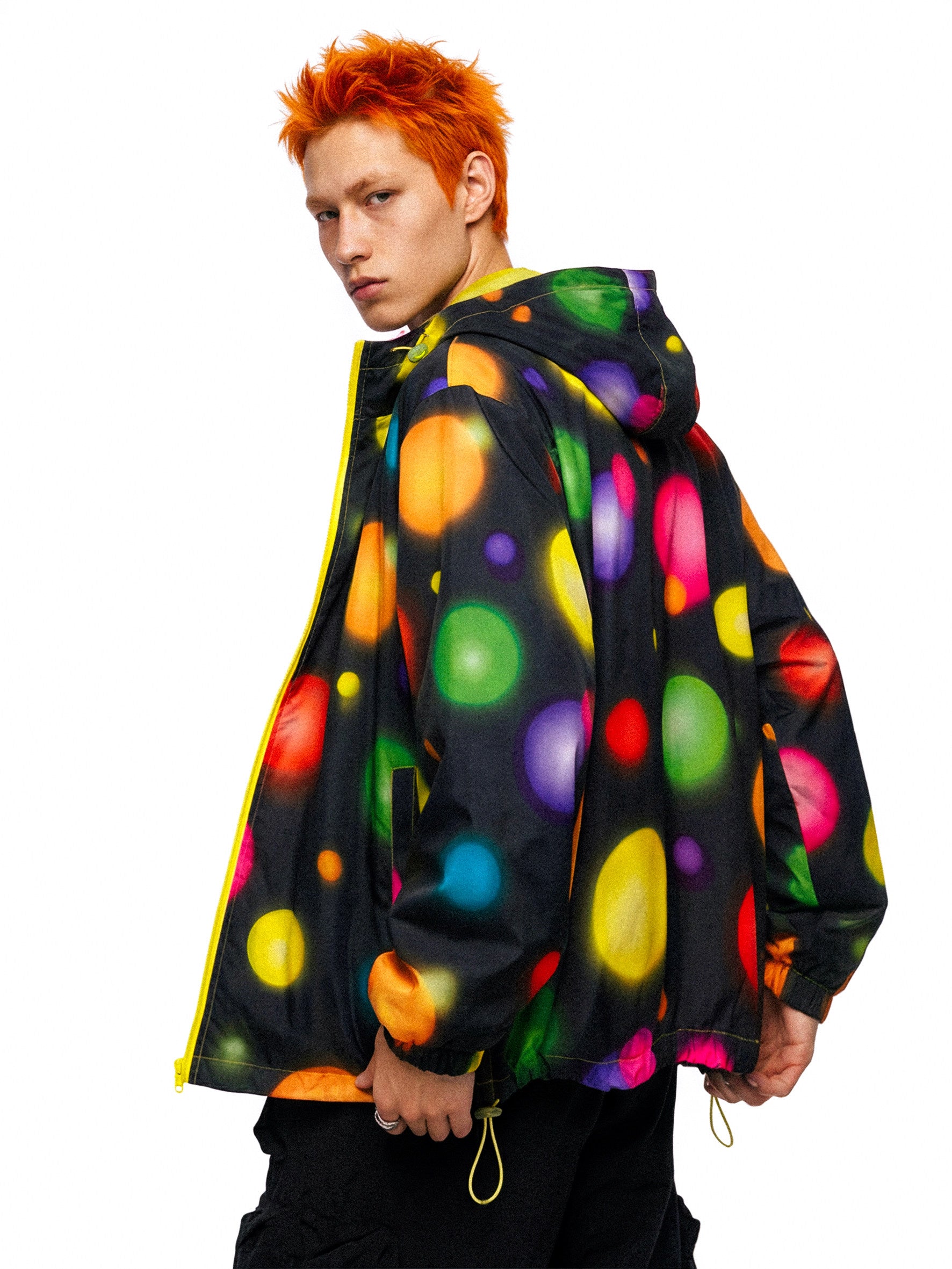 DeadEndKids - Black Polka Dot Techwear Windbreaker Jacket jacket DeadEndKids