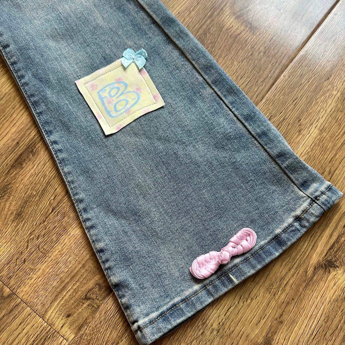 BodyTalk – Y2K Patchwork Low-Rise Flare Jeans jeans bodytalk