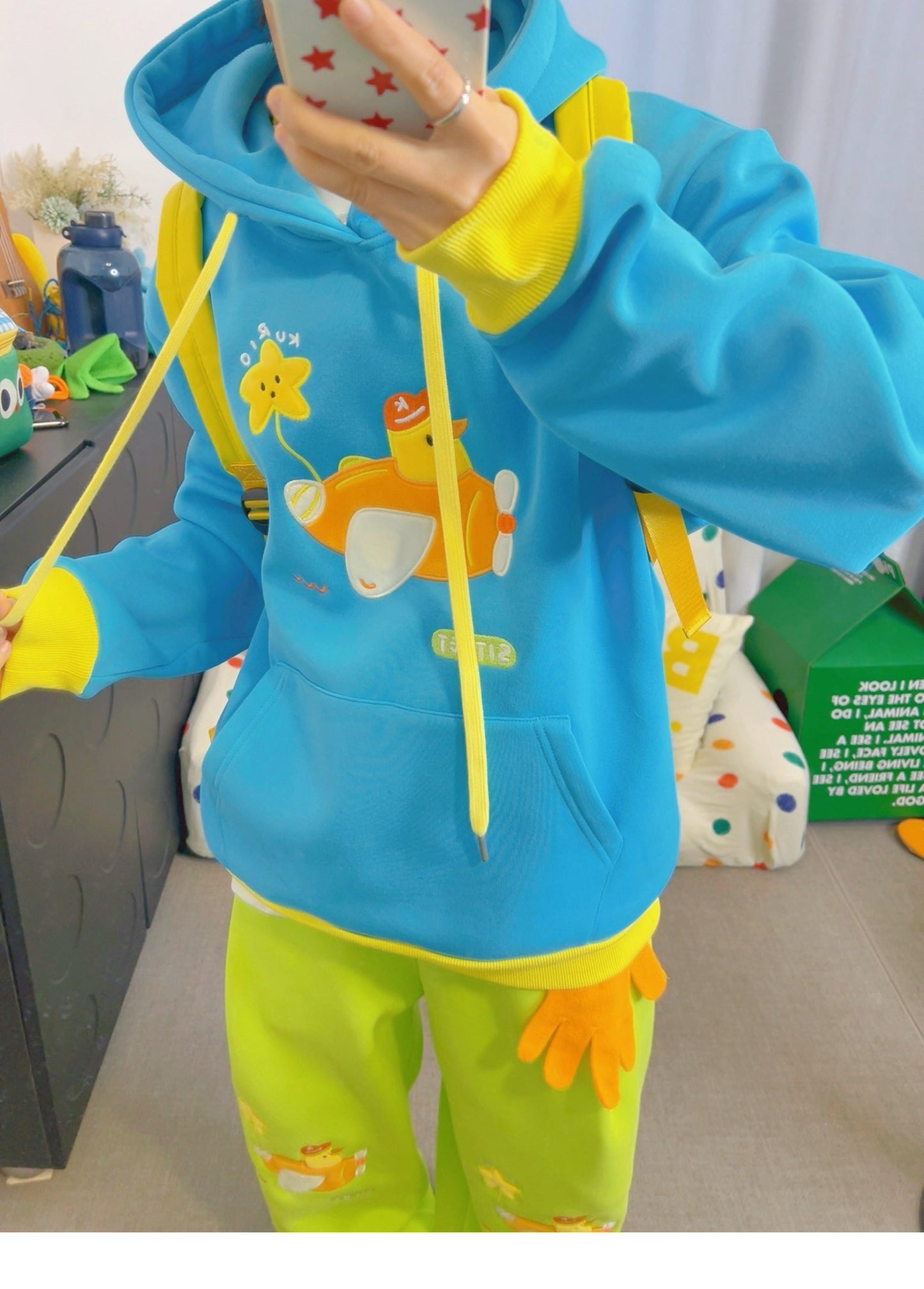 KURIOSITAET - Blue Embroidered Hoodie hoodie KURIOSITAET