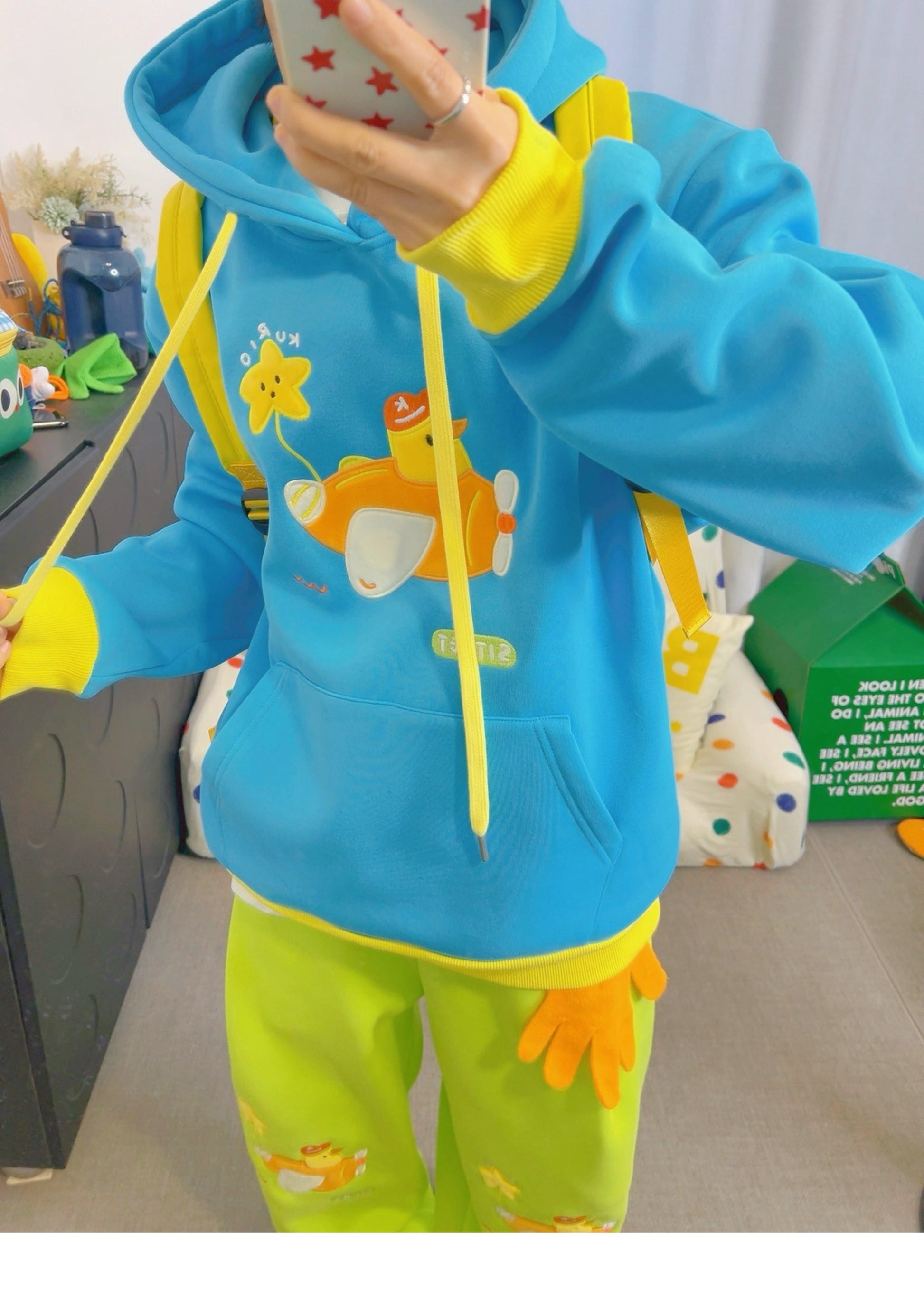 KURIOSITAET - Blue Embroidered Hoodie hoodie KURIOSITAET